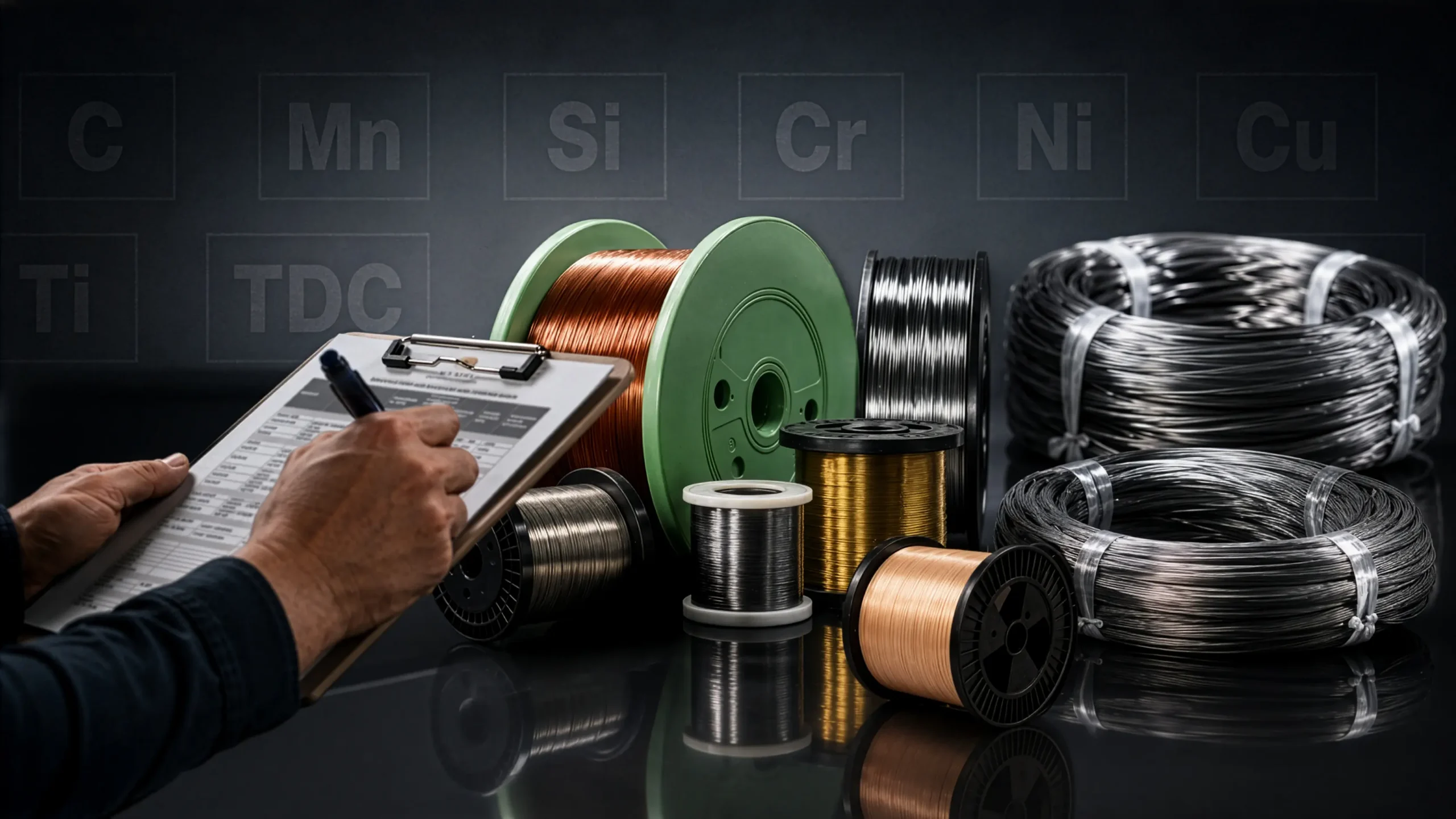 Industrial wire coils and spools for grade selection